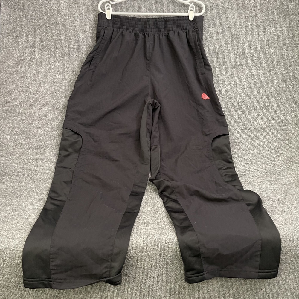 Adidas Windbreaker Track Pants Mens L Embroidered APX001 Vintage Y2K Black Red